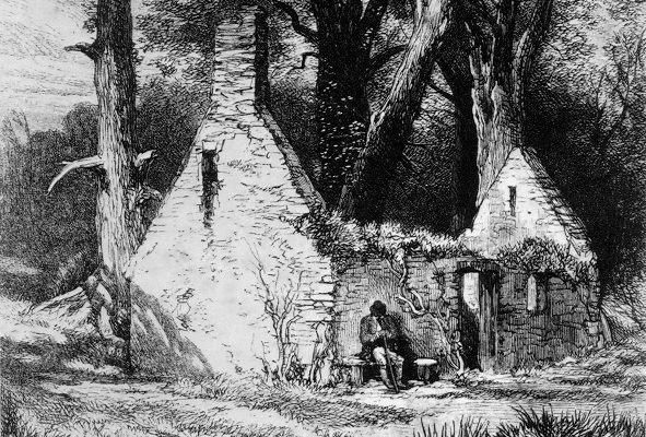 Myles Birket Foster’s frontispiece to William Wordsworth, The Deserted Cottage (1859) engraved by the Brothers Dalziel.