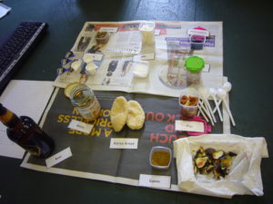 The ingredients used for the practical part of the session