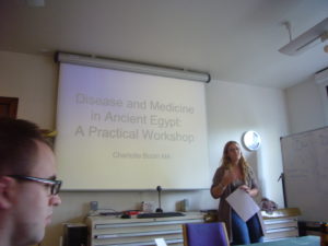 Charlotte Booth (current PhD student at Birmingham) begins her talk