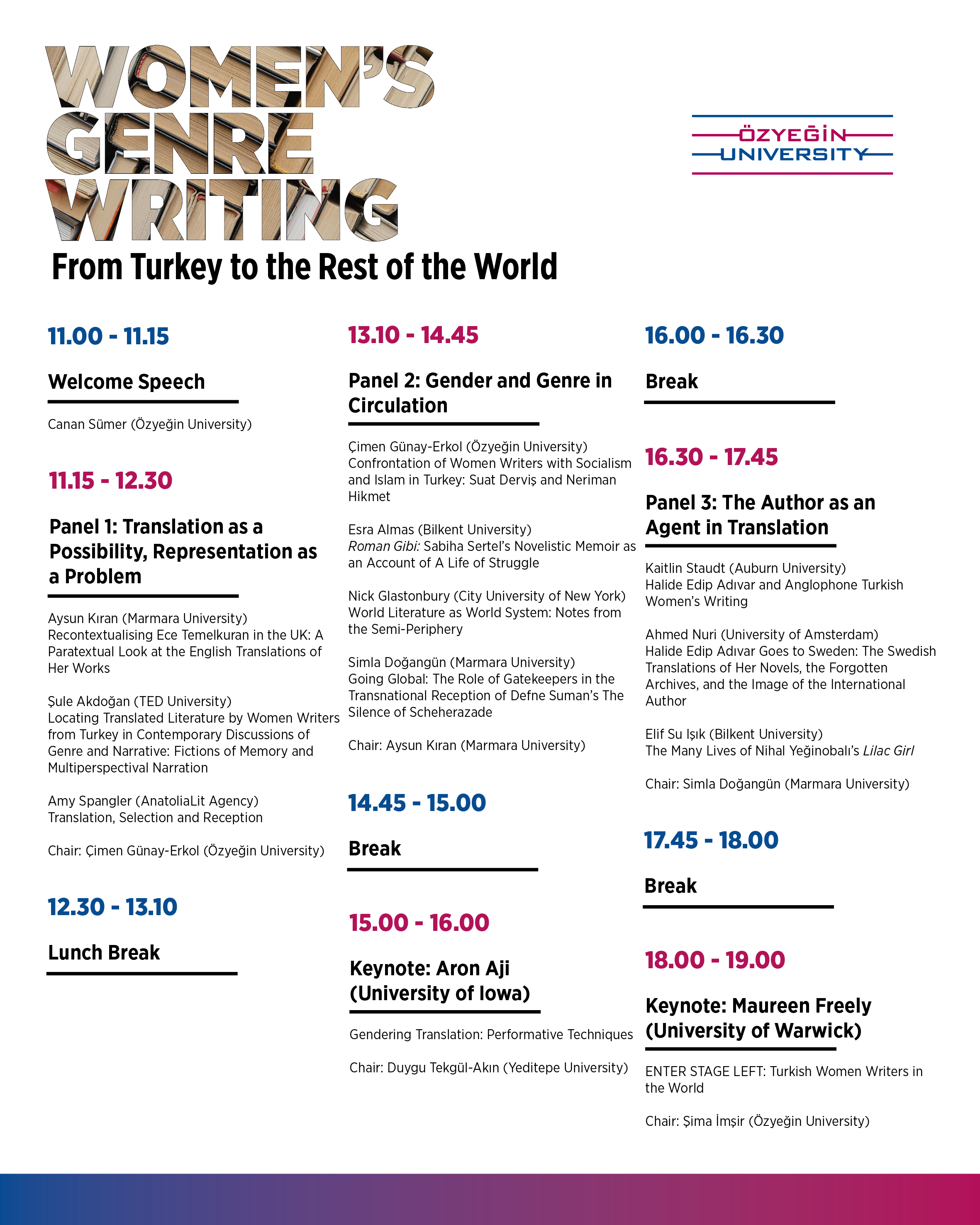 programme for conference. For text version see https://www.ozyegin.edu.tr/en/events/18974/%22women 